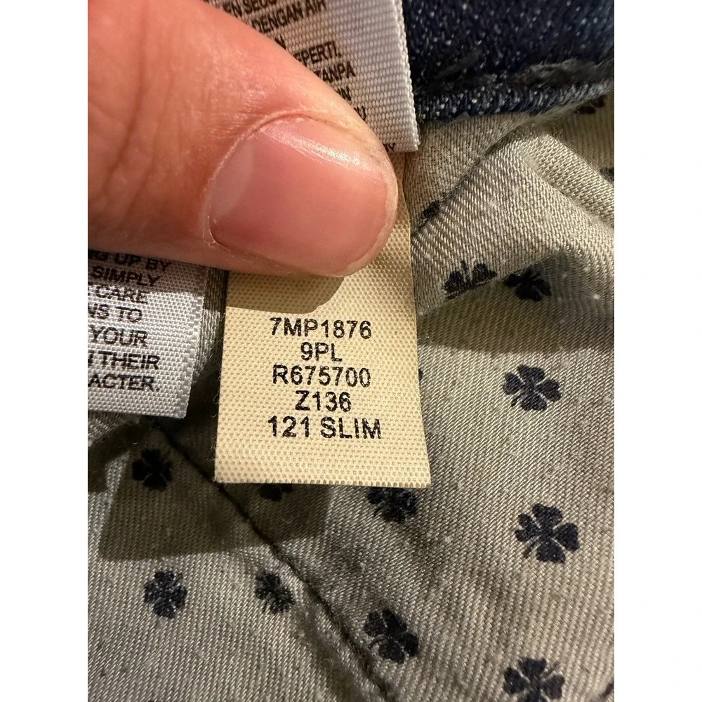 Lucky Brand 121 Slim Mens 36x32 Blue Dark Wash Denim Jeans 7MP1876